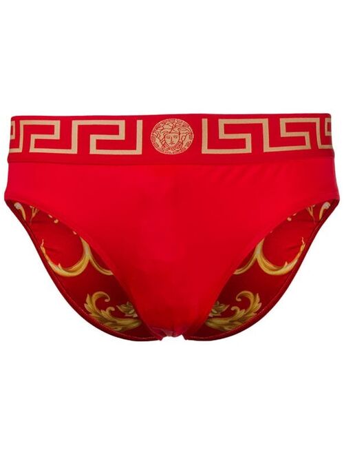 Versace printed two-tone briefs
