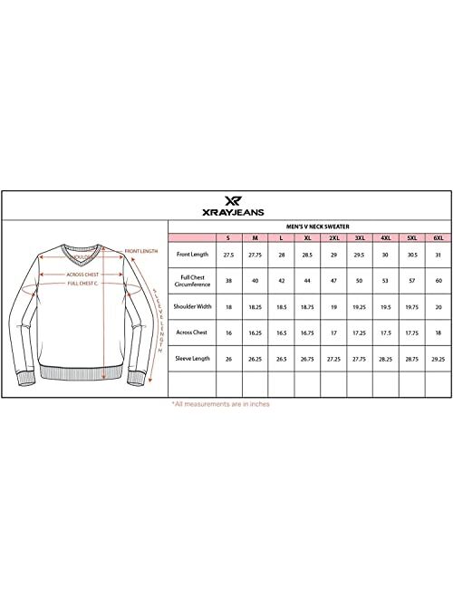 X RAY V-Neck Sweater for Men Soft Slim Fit Middleweight Pullover Regular and Big & Tall Size