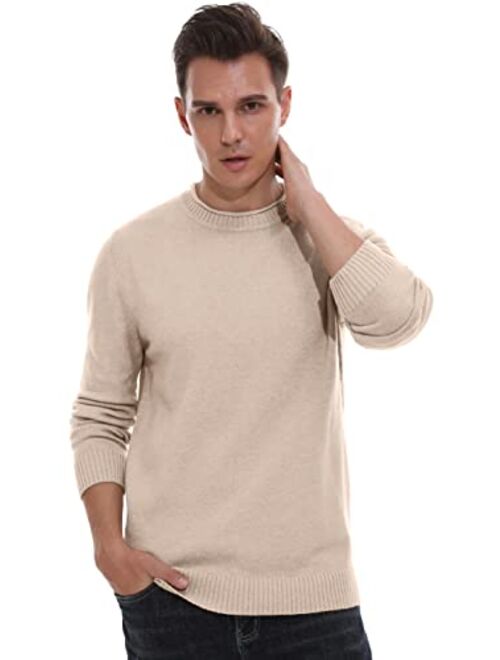 Sailwind Men's Crewneck Sweater Soft Casual Sweaters for Men Classic Pullover Sweaters with Ribbing Edge