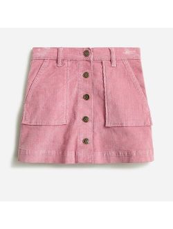 Girls' heart-pocket corduroy skirt