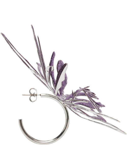 Y/PROJECT Purple Orchid Hoop Earrings