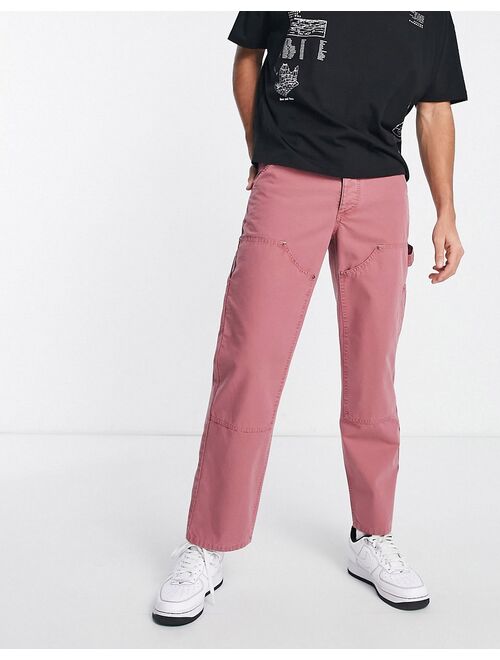 Topman carpenter pants in pink