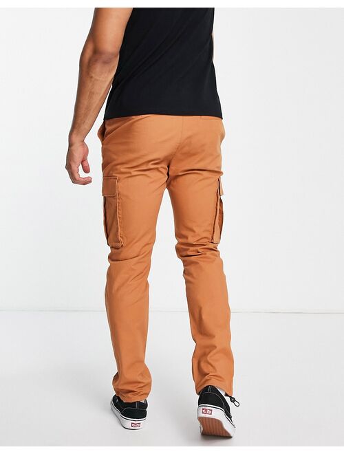 Topman skinny ripstop cargo pants in orange