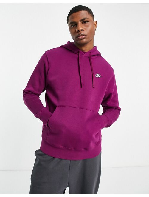 Nike Club Fleece hoodie in sangria purple