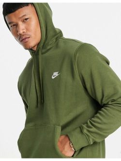 Club fleece hoodie in khaki