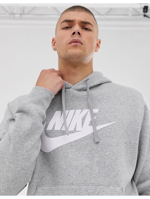 Nike Club Fleece HBR hoodie in gray heather