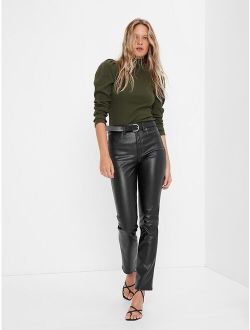 High Rise Faux-Leather Vintage Slim Jeans