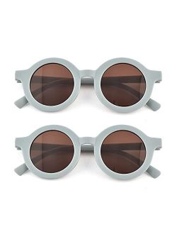 Wudnum Cute Kids Round Sunglasses for Kid UV400 Protection Fashion Girls Sunglass Boys Toddler Glasses