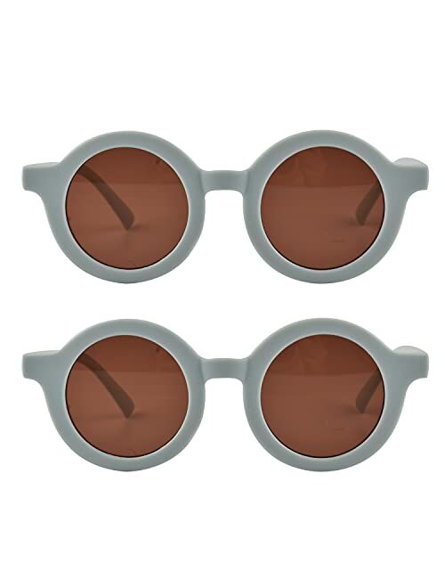 Wudnum Cute Kids Round Sunglasses for Kid UV400 Protection Fashion Girls Sunglass Boys Toddler Glasses