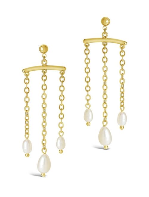 STERLING FOREVER Women's Chains and Pearls Chandelier Drop Earrings