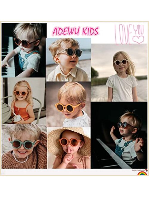 ADEWU Kids Sunglasses Baby Girls Boys UV400 Protection Round Glasses De Sol Gafas Beach Holiday GIFTS Pack