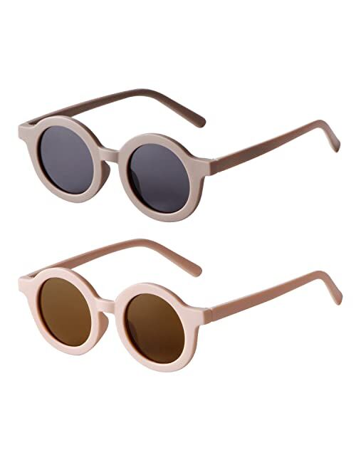 ADEWU Kids Sunglasses Baby Girls Boys UV400 Protection Round Glasses De Sol Gafas Beach Holiday GIFTS Pack