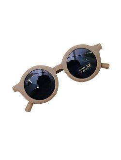 Msdmsasd Kids Baby Vintage Round Shaped Sunglasses Retro Solid Color Anti-UV Eye Protection Sunglasses for Little Boys & Girls