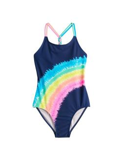 Girls 4-16 SO Bright Rainbow One-Piece Swimsuit