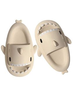 Aconhop Shark Slides for Women Men Cute Open Toe Cloud Slippers Novelty Soft Cushioned Pillow Slide Sandals Summer Casual Shower Beach Shoes