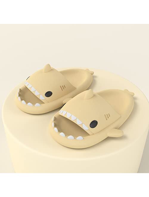 Aconhop Shark Slides for Women Men Cute Open Toe Cloud Slippers Novelty Soft Cushioned Pillow Slide Sandals Summer Casual Shower Beach Shoes