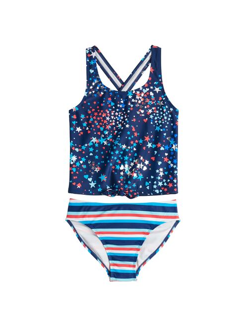 Girls 4-16 SO American Dreamin Tankini Top & Bottoms Swimsuit Set