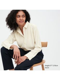 Shiny Long-Sleeve Blouse