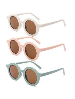 Hycredi Kids Sunglasses UV400 Protection Cute Round Glasses for Girls Boys Age 2-8