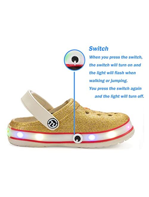 VIYEAR Kids Boys Girls LED Clogs Cute Lightweight Summer Slippers Garden Beach Sandals