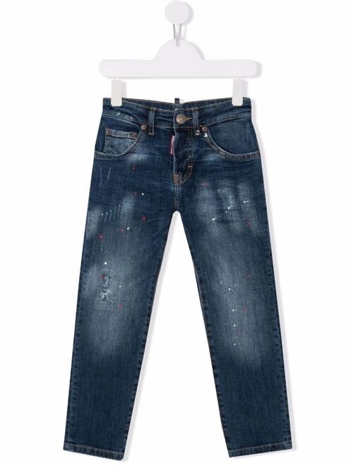 Dsquared2 Kids distressed-finish straight-leg jeans
