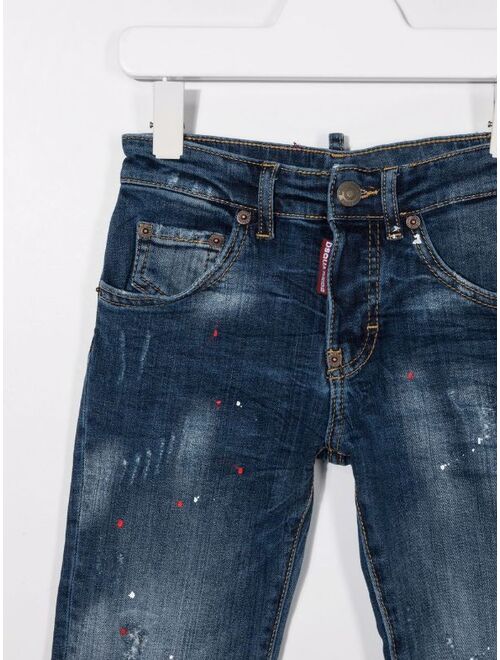 Dsquared2 Kids distressed-finish straight-leg jeans