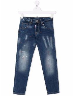 Kids distressed slim-cut jeans