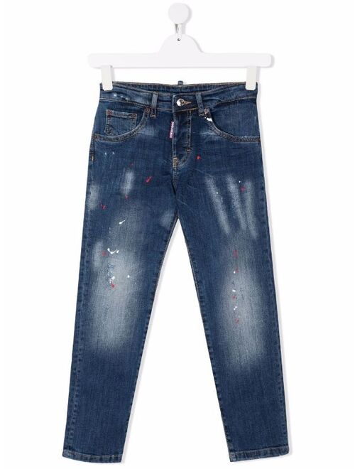 Dsquared2 Kids distressed slim-cut jeans
