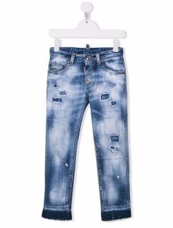Kids bleached-effect jeans