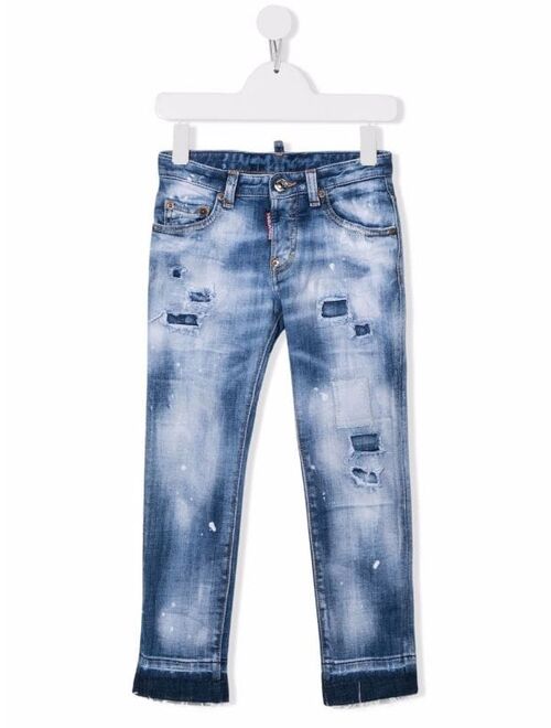 Dsquared2 Kids bleached-effect jeans