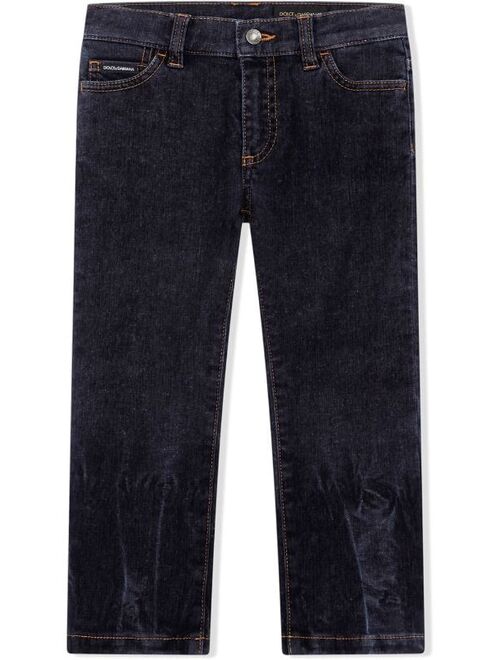 Dolce & Gabbana Kids faded straight-leg jeans