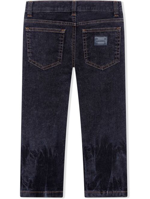 Dolce & Gabbana Kids faded straight-leg jeans