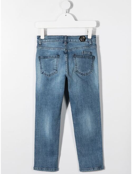 Philipp Plein Junior Iconic Plein straight-leg jeans