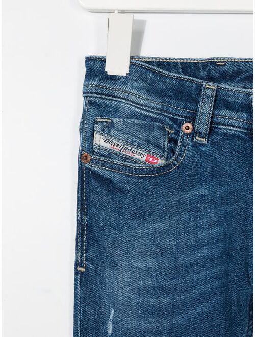 Diesel Kids slim logo-patch jeans