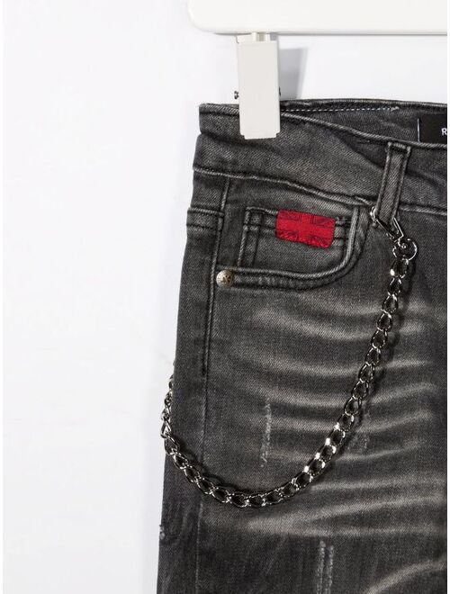John Richmond Junior chain-embellished skinny jeans