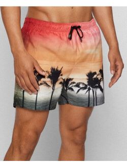 BOSS Men's Sunset-Print Swim Shorts