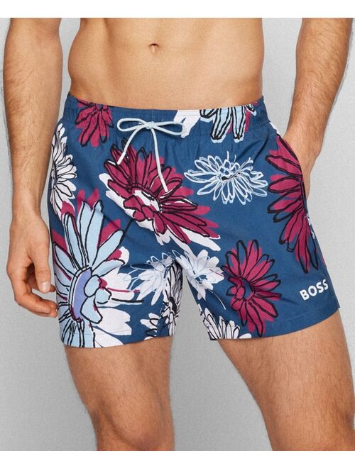 Hugo Boss BOSS Men's Floral-Print Swim Shorts