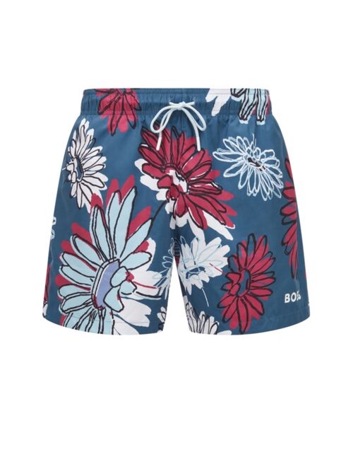 Hugo Boss BOSS Men's Floral-Print Swim Shorts