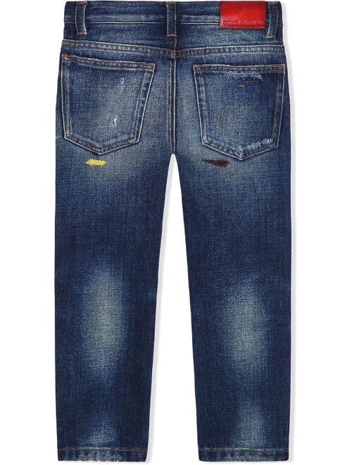 Dolce & Gabbana Kids contrast-stitch design denim jeans