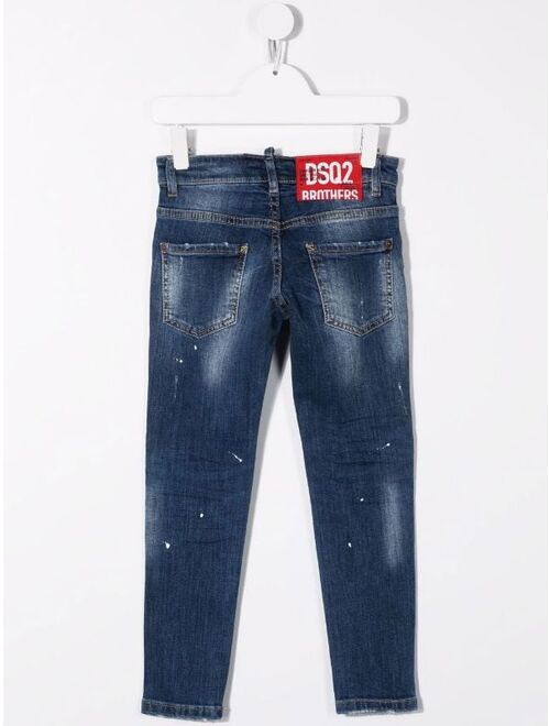 Dsquared2 Kids stonewashed slim-cut jeans