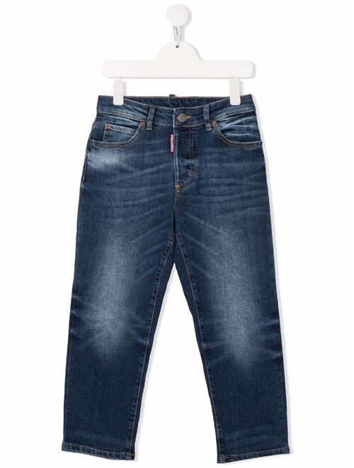 Dsquared2 Kids stonewashed straight-leg jeans