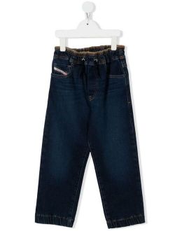 Kids drawstring waist straight jeans