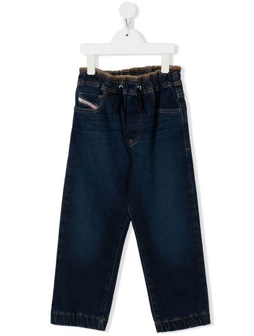 Diesel Kids drawstring waist straight jeans