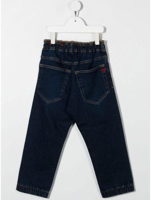 Diesel Kids drawstring waist straight jeans