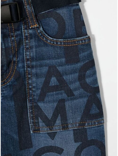 The Marc Jacobs Kids all-over logo print denim jeans