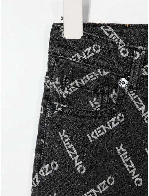 Kenzo Kids logo-print slim-fit jeans