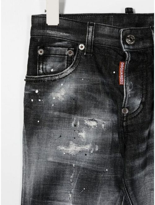 Dsquared2 Kids distressed stonewashed jeans