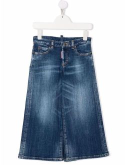 Kids light-wash wide leg jeans