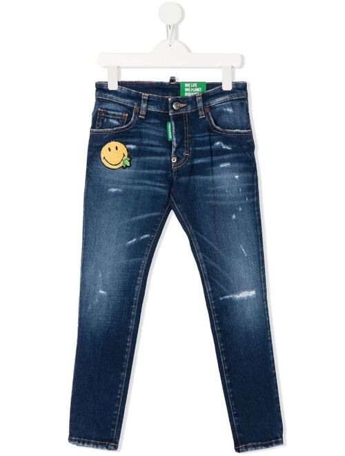 Dsquared2 Kids distressed cartoon jeans