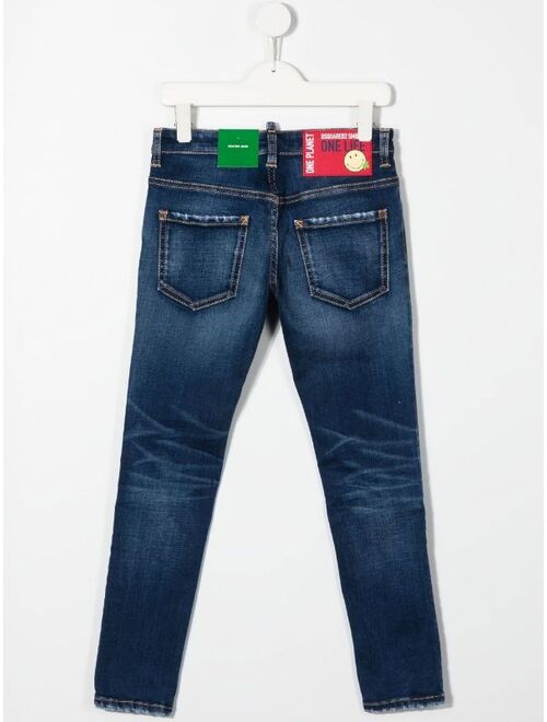Dsquared2 Kids distressed cartoon jeans